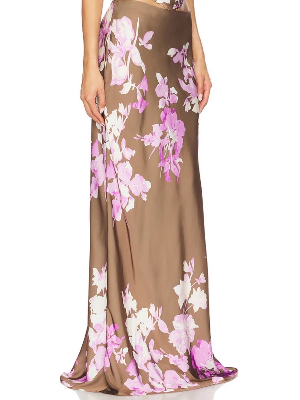 Rococo Sand Maxi Skirt in Brown Pink